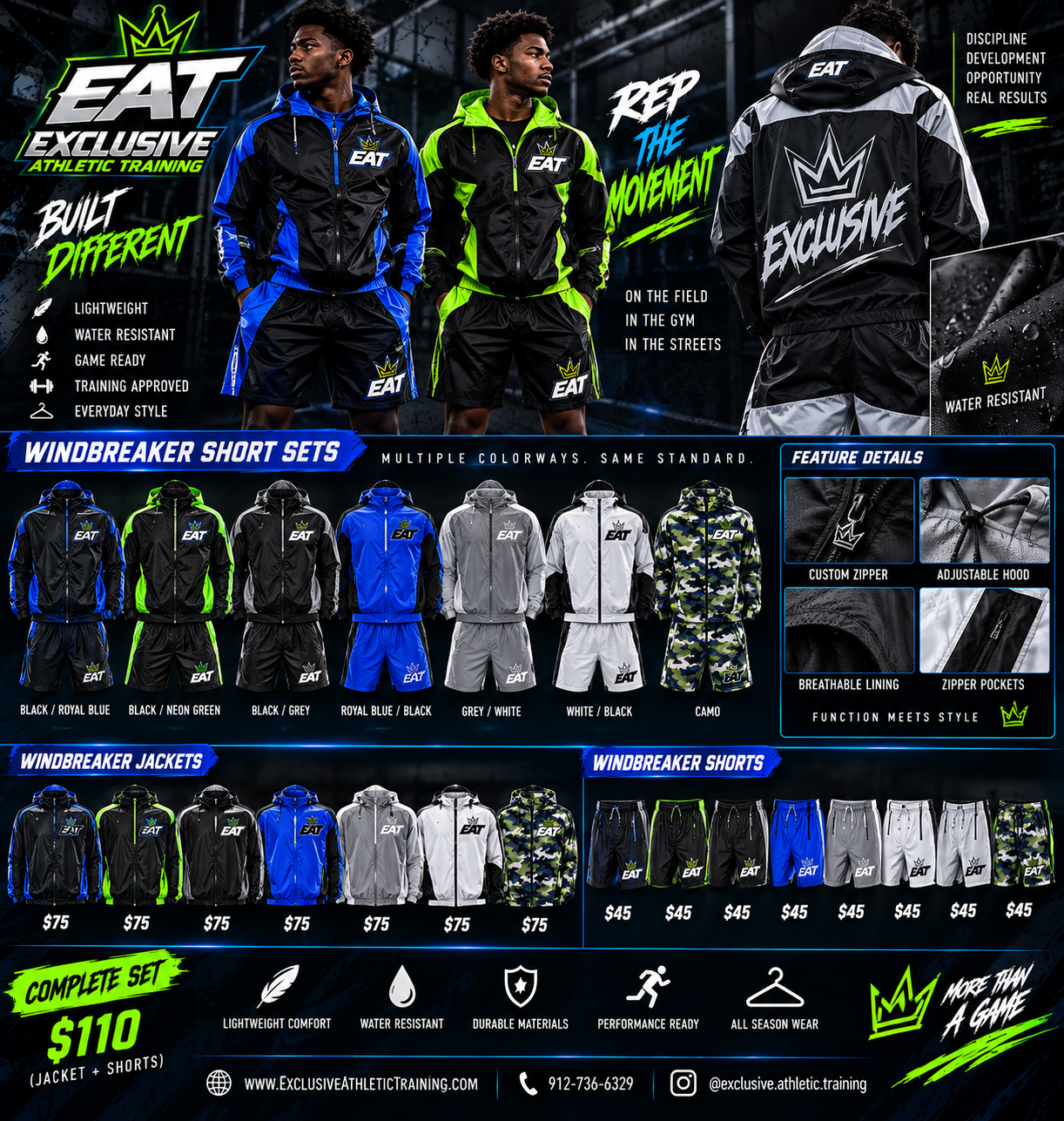 Windbreaker short sets