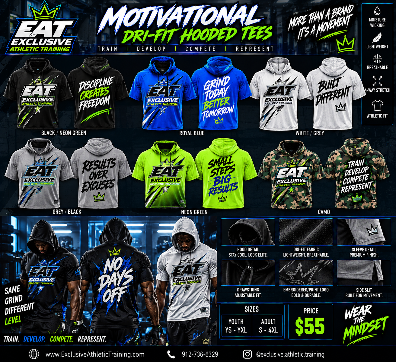Motivational Dri-Fit Hooded Tee