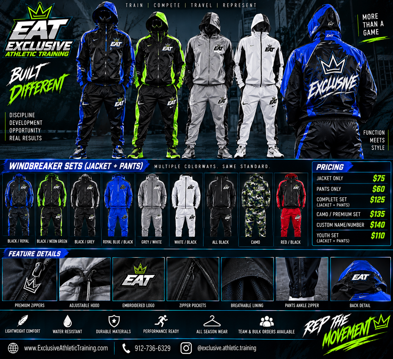 Windbreaker pants set